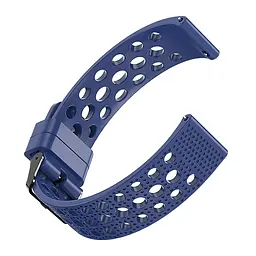 Ремінець double для Samsung Galaxy Watch 3 41mm - синій ширина кріплення 20мм силікон Watchbands (W39-1WB80051905) - мініатюра 2