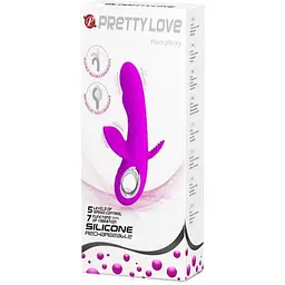 Вібратор з кліторальним і анальним стимуляторами Pretty Love-Humphray, BI-014603, Фіолетовий - мініатюра 11