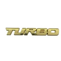 Емблема напис TURBO золота 129х18мм метал (на скотчі)