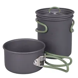 Набір посуду Bo-Camp Explorer 2 Pieces Hard Anodized Anthracite/Green (2200240), Сірий