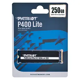 Накопичувач SSD M. 2 Patriot P400 Lite 250GB NVMe 1. 4 2280 Gen 4x4 2700/3500 3D TLC - мініатюра 2