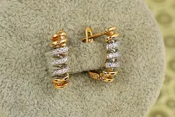 Сережки Xuping Jewelry Пружина з родієм 1,6 см золотисті - мініатюра 2