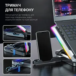 Охолоджувальна підставка для ноутбука GamePro Black (CP870) - мініатюра 7