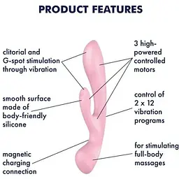 Вібратор-кролик Satisfyer Triple Oh Pink - мініатюра 7