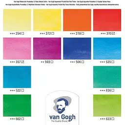 Набір акварельних фарб Van Gogh Pocket Box Vibrant Colours 12 кювет Royal Talens (8712079422820) - мініатюра 6