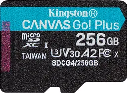 Карта пам'яті Kingston MicroSDXC 256GB Canvas Go! Plus class 10 UHS-I U3 V30 A2 (SDCG4/256GBSP)