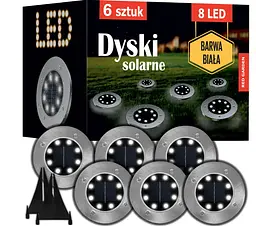 Автоматичні дискові лампи на сонячній батареї Red Garden 8 led, набір 6шт