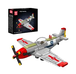 Конструктор літак Mould King винищувач Другої світової війни P-51D Mustang Fighter авіація 396 деталей - мініатюра 2