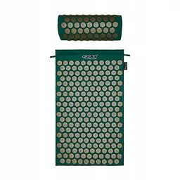 Килимок акупунктурний 4FIZJO Аплікатор Кузнєцова 72 x 42 см з валиком Navy Green/Gold 4FJ0286 (P-5907739313300)