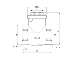 Зворотний клапан пелюстковий Thermo Alliance Standart 1 1/4" ВВ (низького тиску) SD242W32 - мініатюра 4