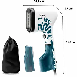Відпарювач Tefal Pure Pop Home & Travel 1300 Вт біло-синій (DT2040E1) - мініатюра 3