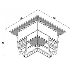 З`єднання кутове 90° (стеля-стеля) KLOODI KDMG-TRX ZM BASE 90 BK - мініатюра 2