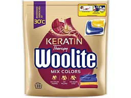 Капсули для прання WOOLITE 33шт для Кольорових тканин з Кератином