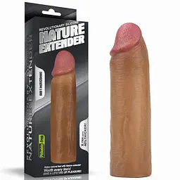 Насадка на пеніс Revolutionary Silicone Nature Extender 1.5, коричнева LOVETOYS 66-LV4211 103666