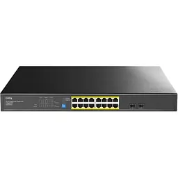 Комутатор Cudy GS1020PS2, 16-Port Gigabit PoE+ Switch with 2 Gigabit SFP ports 200W (GS1020PS2)