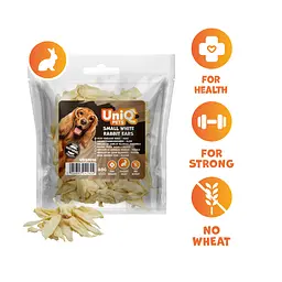 Ласощі для собак UniQ PETS Кролячі вуха маленькі білі - мініатюра 2