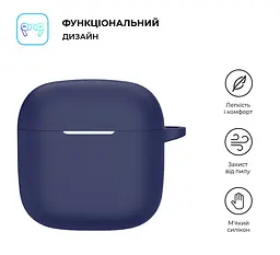 Силіконовий чохол для навушників HUAWEI FreeBuds SE 2, Hang Case, синій, ультратонкий захисний кейс товщиною 2 мм, захист від подряпин, пилу та ударів, компактний, з карабіном для кріплення, ArmorStandart (ARM79932) - мініатюра 2