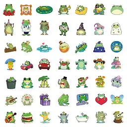 Стікерпак Жаби Набір наклейок GeekLand Frogs 50 штук - мініатюра 2