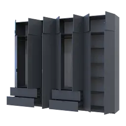 Розпашна Шафа для одягу Doros Лукас Графіт 3+4 ДСП 295х50х240 (42005125) - мініатюра 2