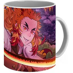 Кухоль GeekLand Demon Slayer Kimetsu no Yaiba Клинок, що розсікає демонів Ренгоку KY.02.14 330 мл білий - мініатюра 3