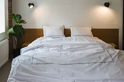 Комплект постільної білизни Ecotton Євро з вишивкою та кантом український хрестик Dark Blue із перкалю в чохлі (25140) - мініатюра 10