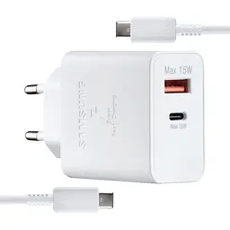 Мережевий зарядний пристрій Samsung S22 35W With Cable Type-C to Type-C High c0py Білий