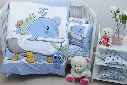 Комлпект постільної білизни у ліжечко Tag Tekstil Whale для немовлят Кит