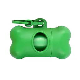 Диспенсер для пакетів Bone Shape Dog Poop Bag Dispenser зелений 8 х 4.5 х 4 см