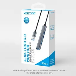 Концентратор Vention USB 3.0 to 1xUSB 3.0 + 3xUSB 2.0 0.15m gray (CKOHB) - мініатюра 9