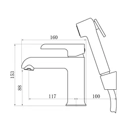 Змішувач для раковини Qtap Grand (з гігієнічним душем) QTGRA272CRW45671 Chrome/White - мініатюра 2