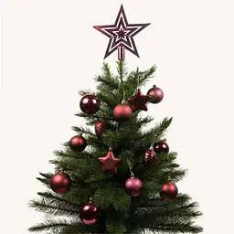 Ялинкові кулі та прикраси House of Seasons пластикові 6-8/20 см 40 шт. бордові (8720967923625) - мініатюра 2