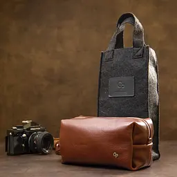Чоловіча шкіряна косметичка GRANDE PELLE 21х11х9 см acs0018588 - мініатюра 8