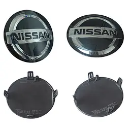 Емблема решітки NISSAN Чорна+Хром 160×140мм (на направляючих) OEM 62889-6CA0A - мініатюра 2