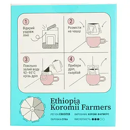 Кава спешелті дріпи Fresh Black Ethiopia set 5 шт x 12 г. - мініатюра 6