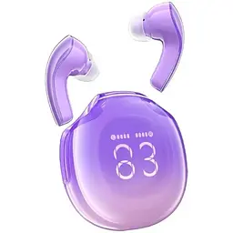 Навушники Acefast бездротові T9 Crystal (Air) color bluetooth earbuds Grape Purple