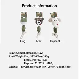 М'яка іграшка для собак Derby Bear Shape TPR + Rope Dog Toy - мініатюра 5