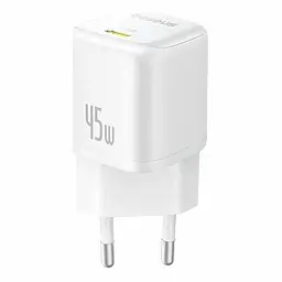 Сітчасте зарядне пристрій Baseus PicoGo GaN Fast Charger 1C 45W EU Moon Білий - мініатюра 2