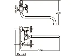 Смеситель для ванны с длинным изливом Aquatica PM-5C457C - миниатюра 3
