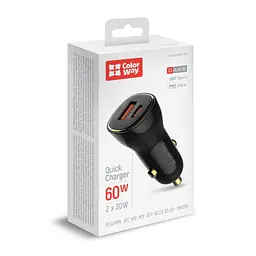 Зарядний пристрій ColorWay Power Delivery PPS USB (USB-A + USB-C) (60 Вт) чорний (CW-CHA046PD-BK) - мініатюра 9