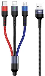 USB Кабель Usams U26 3in1 2A 0.35m Чорний