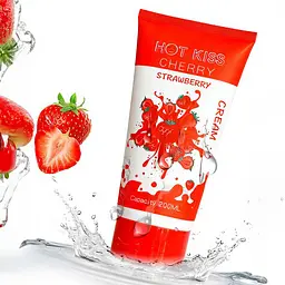 Гель-лубрикант зволожуючий їстівний Hot Kiss на водній основі Полуниця 200 мл - мініатюра 2