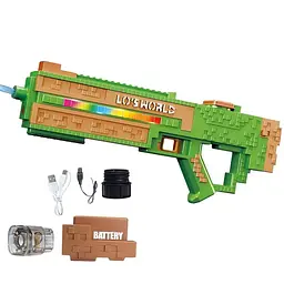 Водяний електричний пістолет зі світлом / Водяний автомат Electric Water Gun / Водяний бластер SQ011B - мініатюра 4