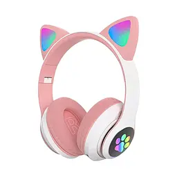Бездротові навушники Cat STN-28 / Гарнітура з мікрофоном FM радіо Bluetooth рожевий - мініатюра 2