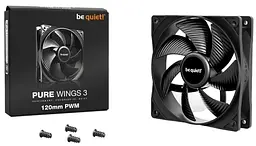Вентилятор 120 мм, Pure Wings 3, Black, 120х120х25 мм be quiet! teh0028708 - мініатюра 3