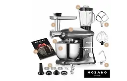 Кухонний комбайн Mozano професійний тістоміс 3в1 Kitchen Machine 2300 Вт чаша 6,2л Silver Кулінарна книга в подарунок - мініатюра 2