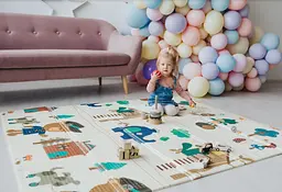 Дитячий двосторонній складаний килимок Poppet Лісові мешканці та Добрі сусіди, 150х180 см (PP008-150) - мініатюра 9