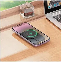 Акумулятор зовнішній Hoco Esteem magnetic power bank J117 магнітний 5000mah magsafe - мініатюра 2