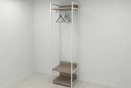 Шафа Гардероб Уні секція 1 серії Конект Ferrum-decor 220x60x50см Білий метал ДСП Дуб Сонома Трюфель 32 мм (FRD-104510) - мініатюра 8