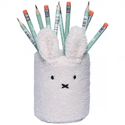 Стакан для письмового приладдя Yes Miffy Toy 10х9 см хутро білий (708759) - мініатюра 3