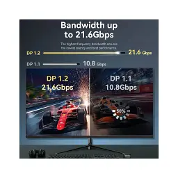 Кабель мультимедійний DisplayPort M to DisplayPort M 1.0m 4K60Hz black Vention (HAKBF) - мініатюра 3